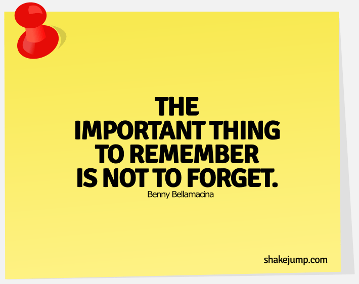 Important thing to remember is not to forget - funny one liner quote