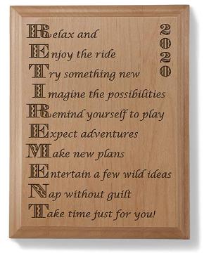 Engraved wood plaque